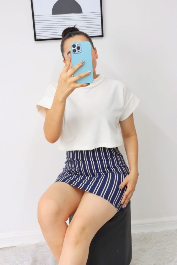 FALDA AZUL PAU LINEAS