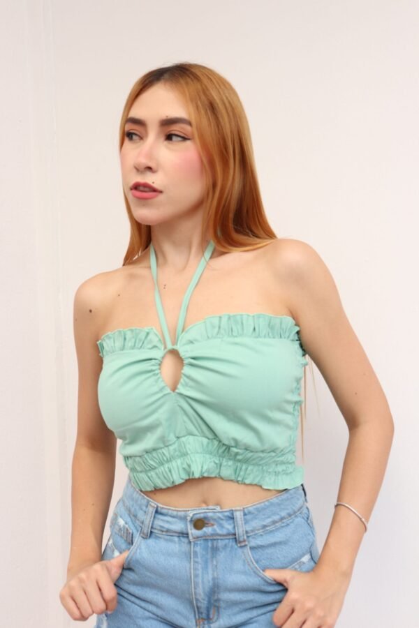 Blusa Shakira en popelina, tipo strapless con tiras ajustables y espalda encauchada – Talla única