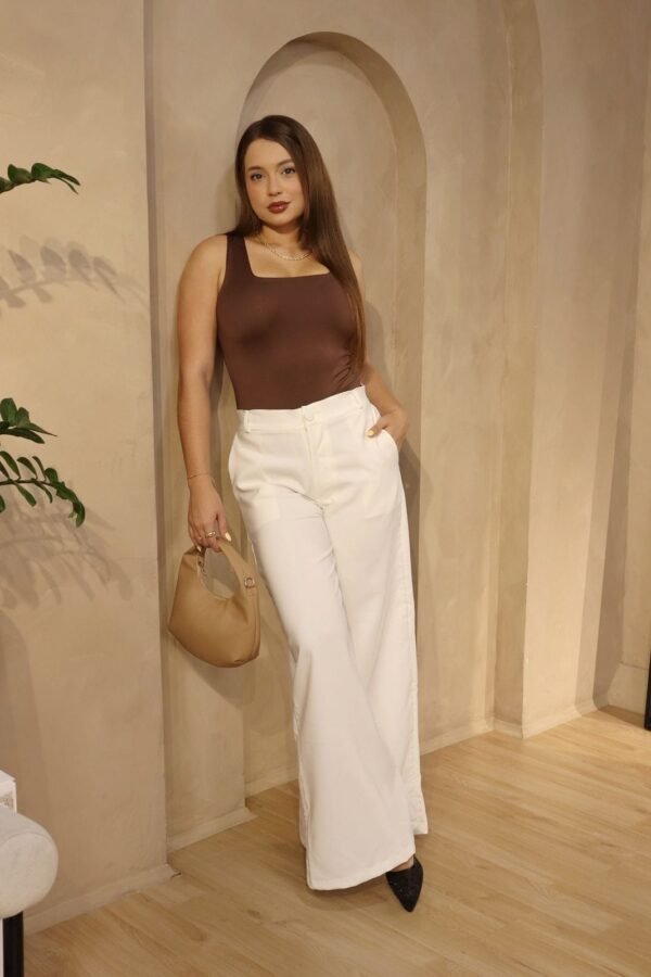 Body Iris en acetato doble tela, escote cuadrado y espalda cubierta – Tallas S y M