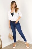 Blusón oversize manga larga en popelina, talla única