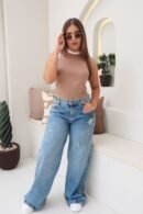 Body Lidia en acetato doble con orillos en contraste, diseño sin mangas.