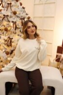 Buzo oversize de algodón en talla única con estampado y cuello redondo.